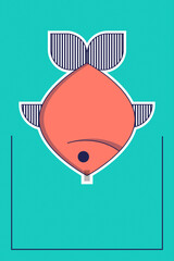 Poisson davril. French April Fools Day poster fish. Flat style. Vector illustration.