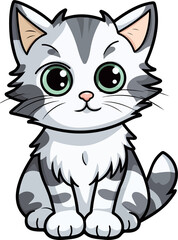 Cute cat clipart design illustration