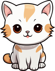 Cute cat clipart design illustration