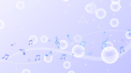 音符が流れる背景　
音符は単色