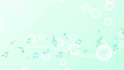 音符が流れる背景　
音符は単色