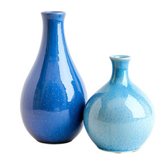 blue glass vase on a transparent background, PNG is easy to use.