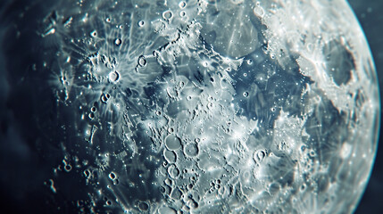 Close-up of the lunar surface with visible craters and texture illustration - obrazy, fototapety, plakaty