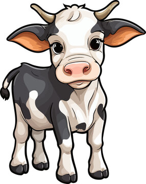 Cute cow clipart design illustration