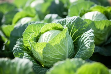 Obraz premium Growing cabbage harvest and producing vegetables cultivation. Concept of small eco green business organic farming gardening and healthy food