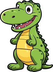 Cute crocodile clipart design illustration