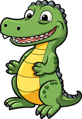 Naklejka premium Cute crocodile clipart design illustration