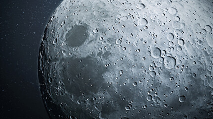Close-up of the lunar surface with visible craters and texture illustration