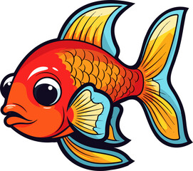 Cute fish clipart design illustration