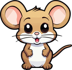 Cute mouse clipart design illustration