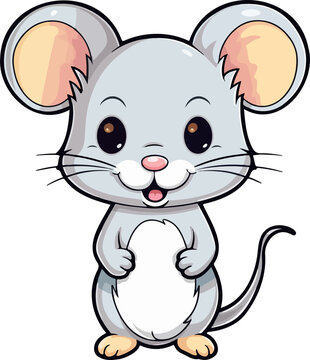Cute mouse clipart design illustration