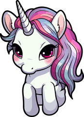 Cute unicorn clipart design illustration