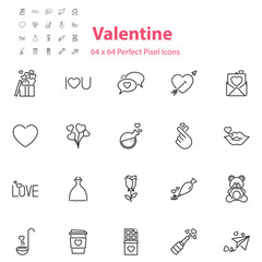 set of valentine icons, love and romance