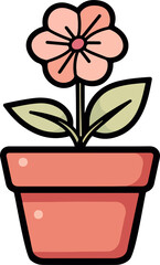 Flower in pot clipart design illustration