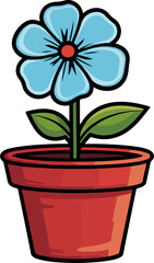 Flower in pot clipart design illustration