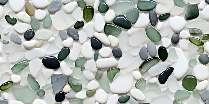 High detailed Close up view Blue and White Terrazzo pattern. Surface texture print of decorative granite mosaic. Vibrant marble tiles. Stone floor texture.