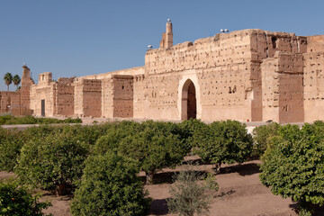 Fototapeta premium Esplanade of El Badiî palace, Marrakech, Morocco.