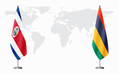 Costa Rica and Mauritius flags for official meeting