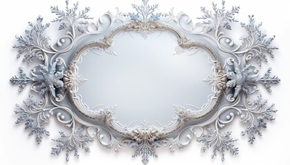 winter snow crystal frame - obrazy, fototapety, plakaty