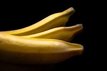 bananas on black background