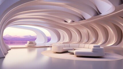 Fototapeta premium Zero-Gravity Product Showroom: Explore a unique product showroom where items float weightlessly, offering a futuristic shopping experience.