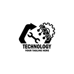 Abstract Initial Logo. Black color isolated on White Background. Technology  Branding Logos. Flat Vector Logo Design Template Element icon.