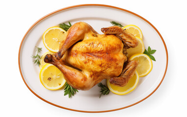 Fried whole chicken Isolated on White background Generated AI