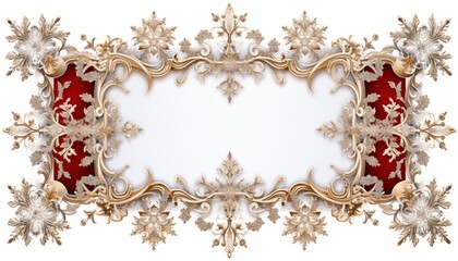 winter snow crystal frame - obrazy, fototapety, plakaty