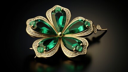 cute dog, puppy and in green hat with clover. St. Patrick's Day celebration. portrait of a pet. love to the animals.