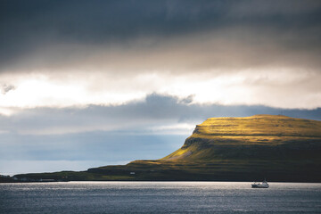sunrise over the atlantic ocean with moody sky