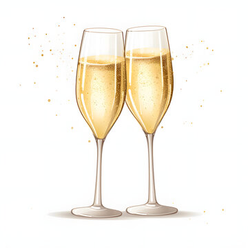recommend clip art: Champagne Glasses cartoon clipart white background 