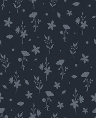 Seamless pattern, botanical background, watercolor botanical pattern forest print
