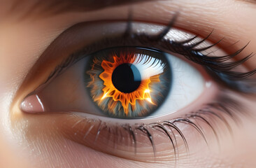 Fototapeta premium close up of a female eye. 
