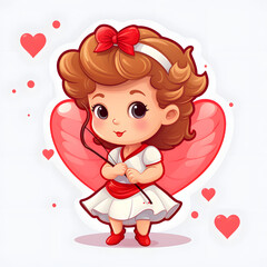 Obraz premium Cupid cartoon vector whie background clipart