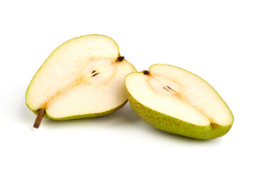 Juicy fresh ripe Williams pears, isolated on a white background.