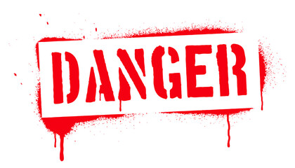 DANGER sign, stencil graffiti style