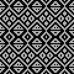 Seamless geometric pattern. Black and white background. Vector illustration.