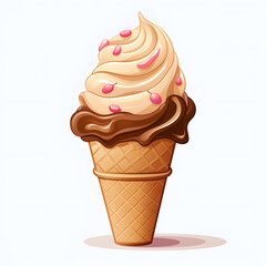 Ice Cream Cone cartoon vector whie background clipart