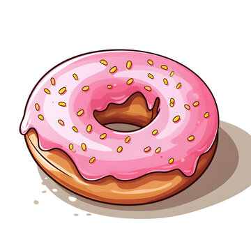 Doughnut cartoon vector whie background clipart