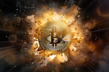 koin emas Bitcoin ETF, konsep mengurangi separuh bitcoin cryptocurrency.