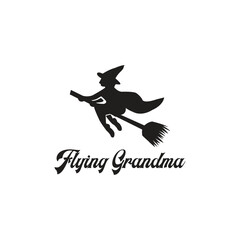 Flying Grandma Logo Vintages Witch