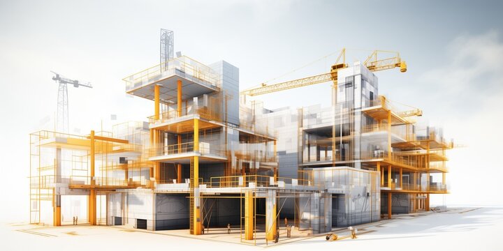 3d illustration of building construction