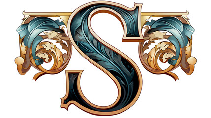 Elegant Art Deco Monogram ‘S’