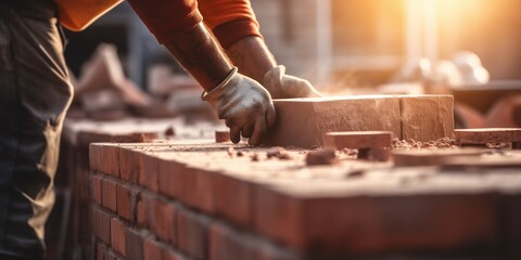 builder building brick house