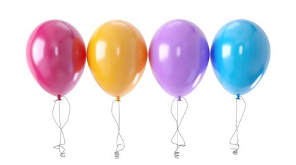 Colorful balloons isolated on white background