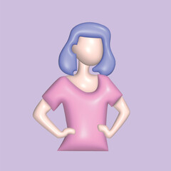 Women's activities concept. Realistic 3d object cartoon style. Vector colorful illustration.