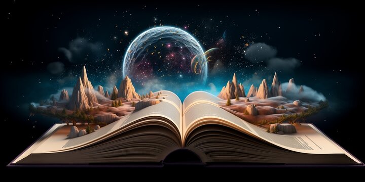 open book and fairy tale world