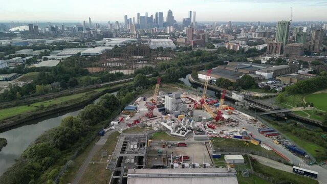 View of Bow Creek and Three Mills, East London
