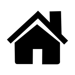 House or home icon in black and white colour - obrazy, fototapety, plakaty