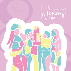 Vector flat design international womens day illustration